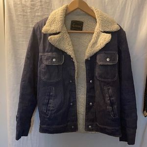 Vintage denim jacket Rockabilly Sherpa Lined Western